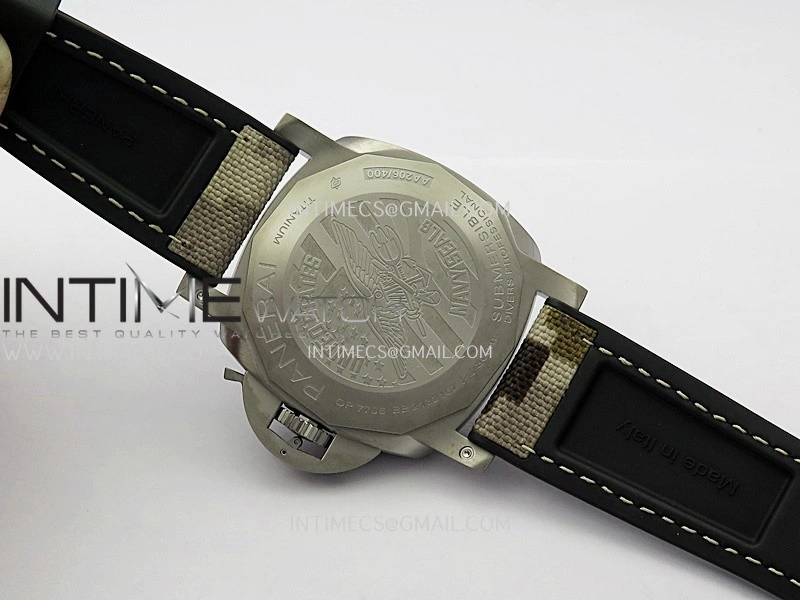 PAM1669 Carbotech 47mm VSF 1:1 Best Edition Ombre Black Dial Blue Markers On Camouflage Strap P.900 Clone